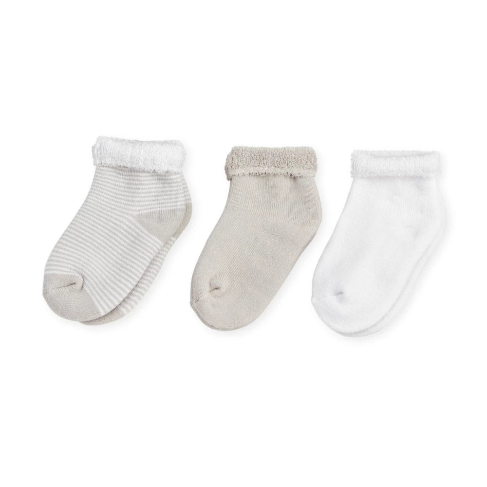 Socken 0-3 Monate: beige,weiß