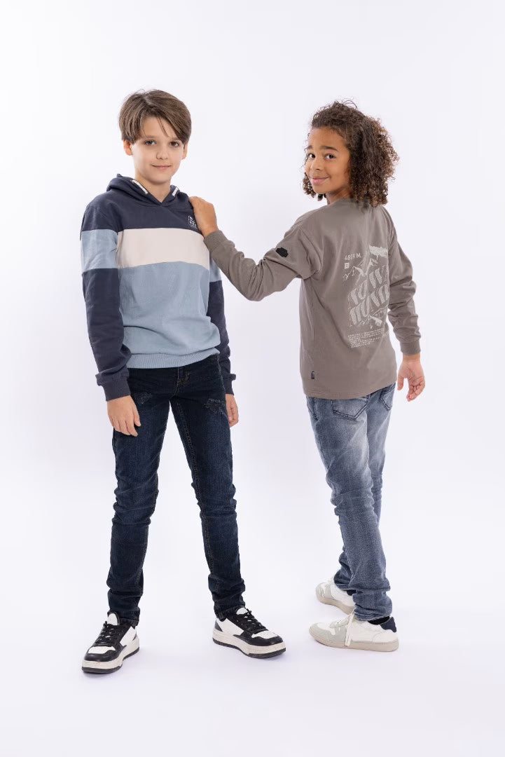 Sweatpullover: blau,Beige