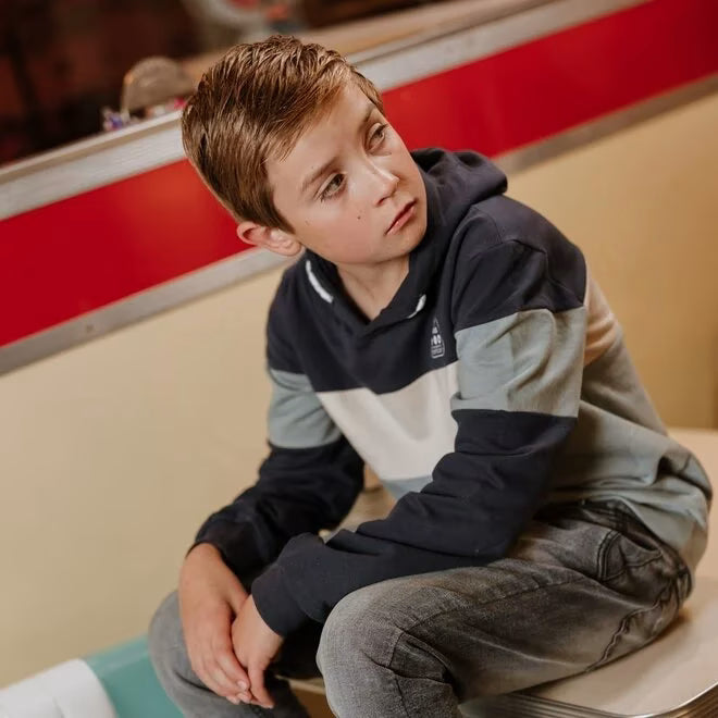 Sweatpullover: blau,Beige