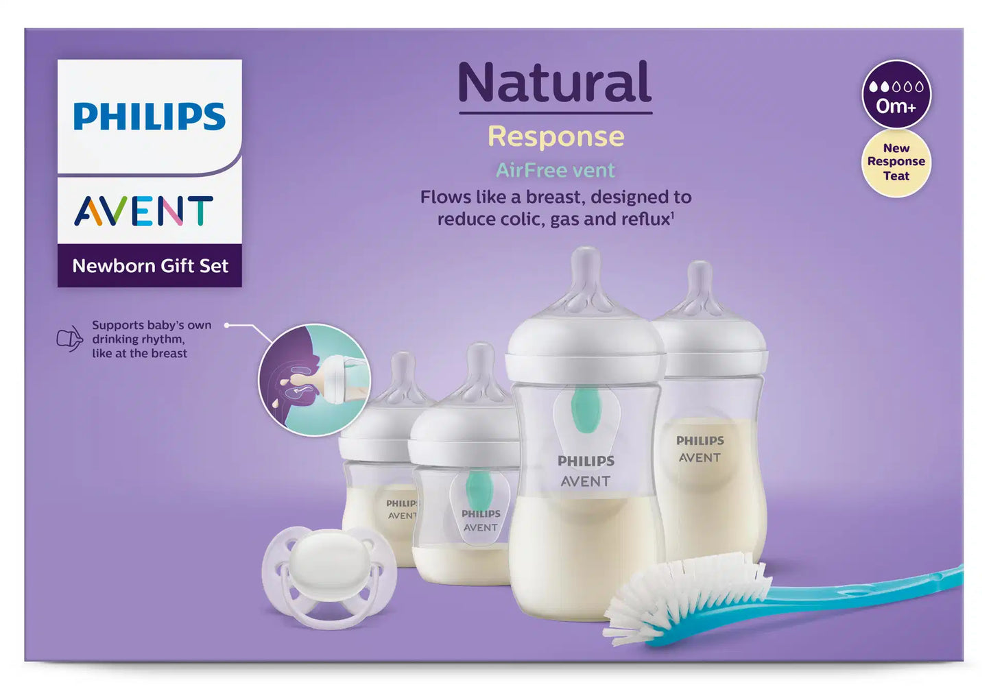 Flaschen-Set: 4 Flaschen, Anti-Reflux, Schnuller undFlaschenbürste