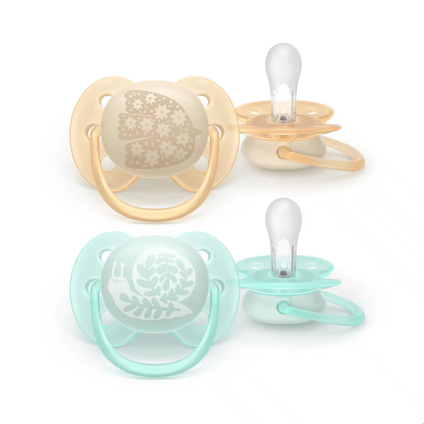 Schnuller 0-6 Monate: beige,mint, Schnecke