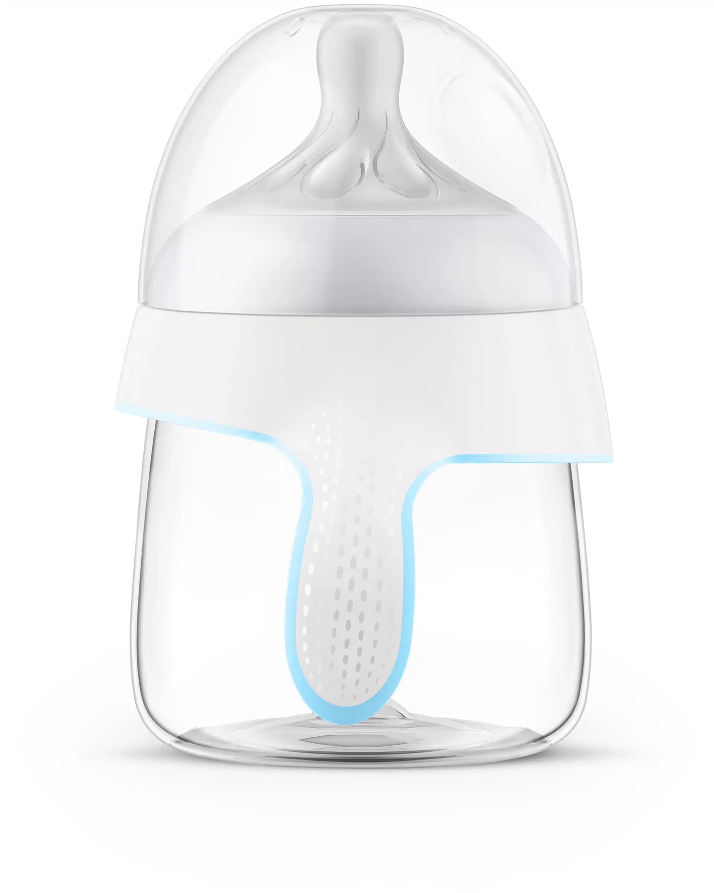 Trinkflasche mit Griff 150 ml weiß,blau