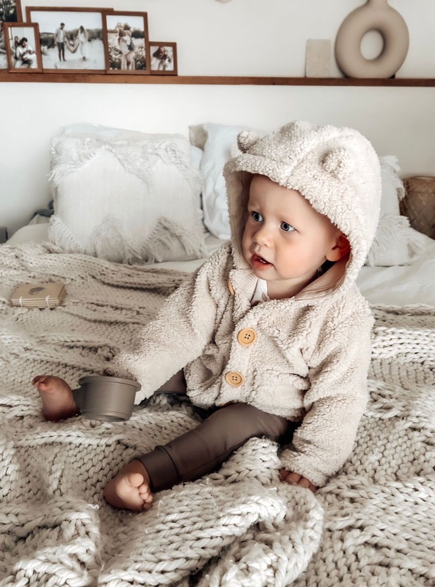Plüschjacke sand