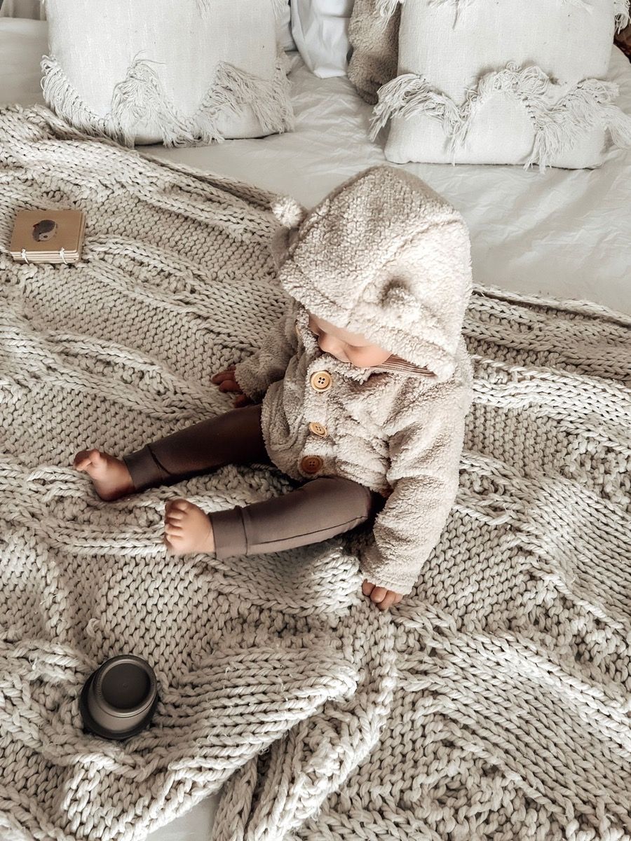 Plüschjacke sand