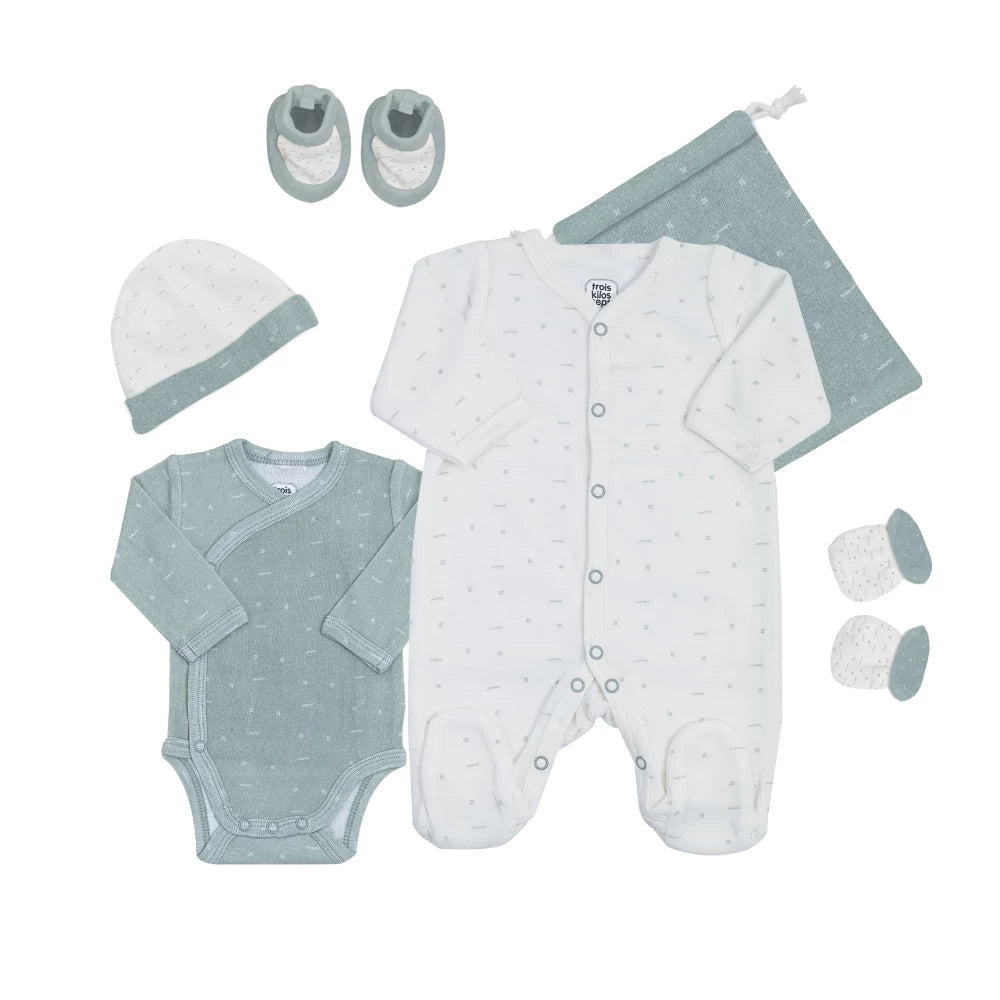 Set: Strampler,Body,Handschuhe,Mütze,Beutel,Schuhe: Gr 56 (Neuware)
