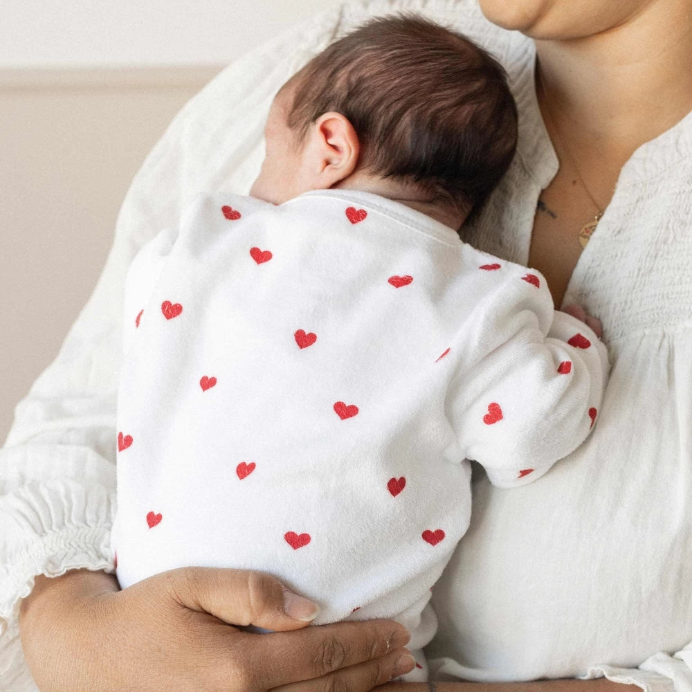 Strampler: weiß,herz